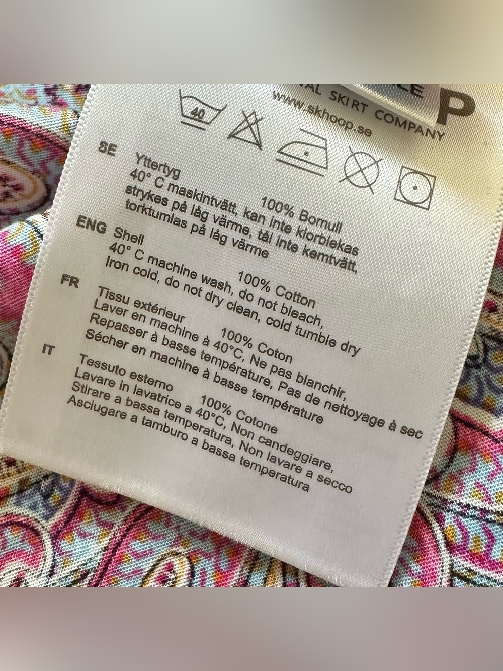 SKHOOP Paisley Cotton Skirt Medium - Picture 5 of 6